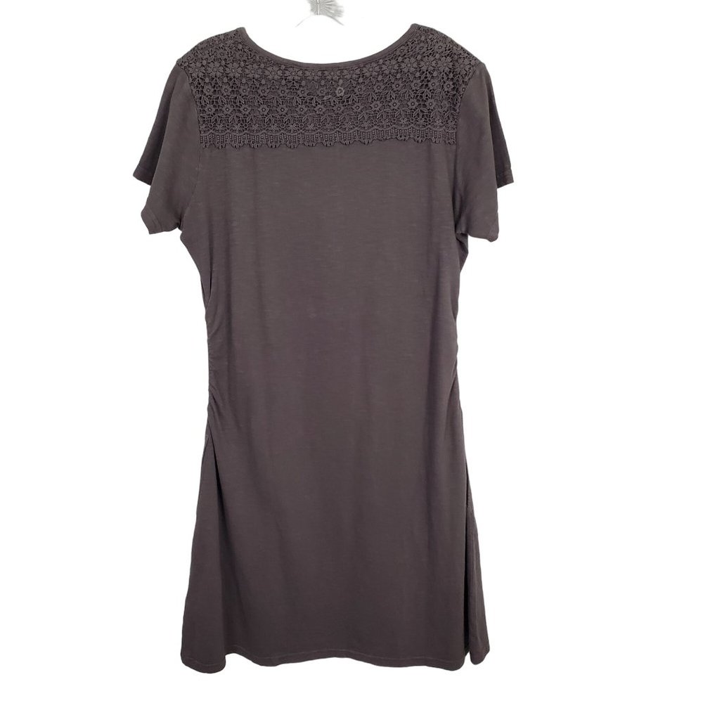 Cabelas NWT Womens Size L Dress Rosemont Side Ruched Cotton Long Lace Brown Gray - Picture 2 of 15